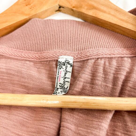 Free People Intimately Just Because V-Neck One Piece Jumpsuit Rosewood Pink EUC - Picture 6 of 7